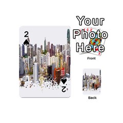 Hong Kong Skyline Watercolor Painting Poster Playing Cards 54 (mini) by Sudhe