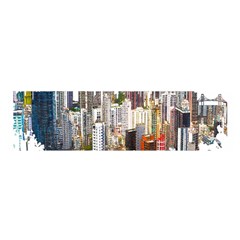 Hong Kong Skyline Watercolor Painting Poster Satin Scarf (oblong) by Sudhe