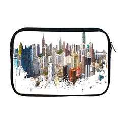 Hong Kong Skyline Watercolor Painting Poster Apple Macbook Pro 17  Zipper Case by Sudhe