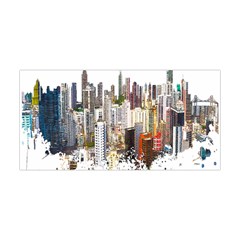 Hong Kong Skyline Watercolor Painting Poster Yoga Headband by Sudhe