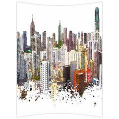 Hong Kong Skyline Watercolor Painting Poster Back Support Cushion by Sudhe