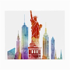 New York City Poster Watercolor Painting Illustrat Small Glasses Cloth (2-side) by Sudhe