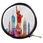 New York City Poster Watercolor Painting Illustrat Mini Makeup Bag Front