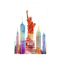 New York City Poster Watercolor Painting Illustrat Memory Card Reader (rectangular) by Sudhe