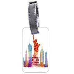 New York City Poster Watercolor Painting Illustrat Luggage Tags (one Side)  by Sudhe