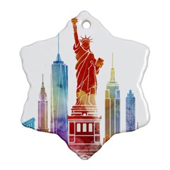 New York City Poster Watercolor Painting Illustrat Ornament (snowflake) by Sudhe