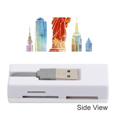 New York City Poster Watercolor Painting Illustrat Memory Card Reader (stick) by Sudhe