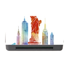 New York City Poster Watercolor Painting Illustrat Memory Card Reader With Cf by Sudhe