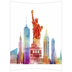 New York City Poster Watercolor Painting Illustrat Back Support Cushion by Sudhe