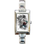 Lion King Head Rectangle Italian Charm Watch Front