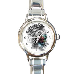 Lion King Head Round Italian Charm Watch by Sudhe