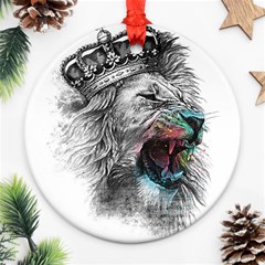 Lion King Head Ornament (round) by Sudhe