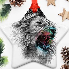 Lion King Head Ornament (star)