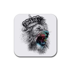 Lion King Head Rubber Coaster (square)  by Sudhe