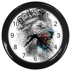 Lion King Head Wall Clock (black) by Sudhe