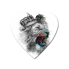 Lion King Head Heart Magnet by Sudhe