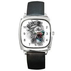 Lion King Head Square Metal Watch by Sudhe