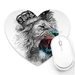 Lion King Head Heart Mousepads by Sudhe