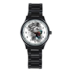 Lion King Head Stainless Steel Round Watch by Sudhe