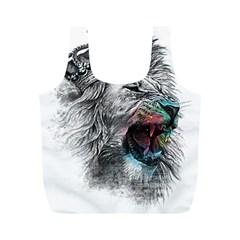 Lion King Head Full Print Recycle Bag (m) by Sudhe