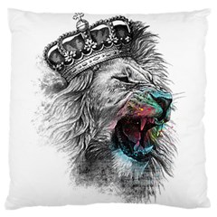 Lion King Head Large Flano Cushion Case (two Sides) by Sudhe