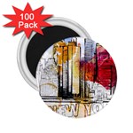 New York City Skyline Vector Illustration 2.25  Magnets (100 pack)  Front