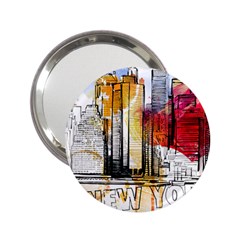 New York City Skyline Vector Illustration 2 25  Handbag Mirrors by Sudhe