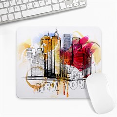 New York City Skyline Vector Illustration Large Mousepads by Sudhe