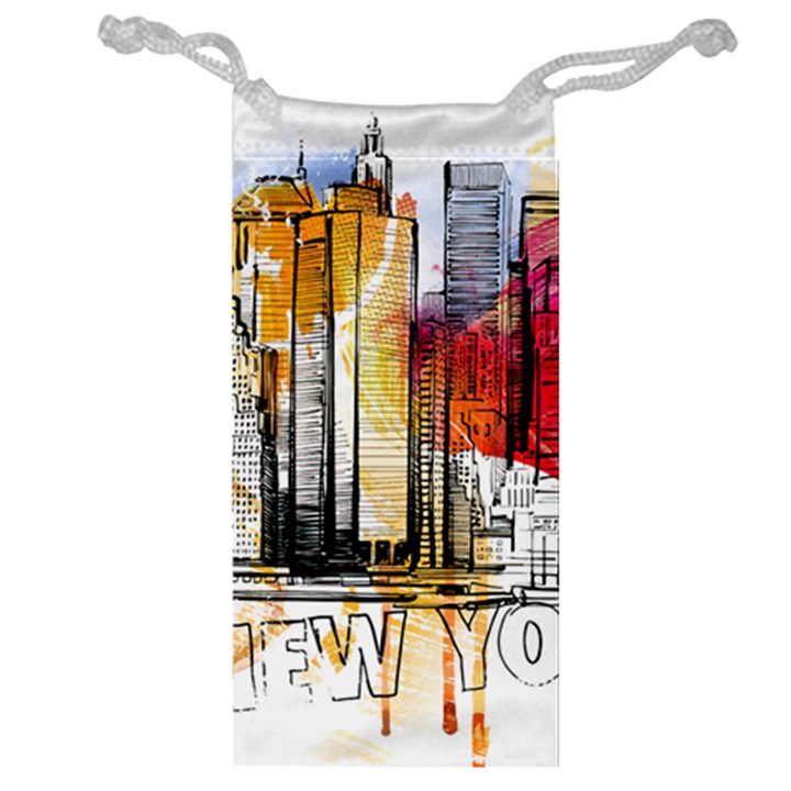 New York City Skyline Vector Illustration Jewelry Bag