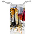 New York City Skyline Vector Illustration Jewelry Bag Back