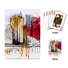 New York City Skyline Vector Illustration Playing Cards Single Design by Sudhe