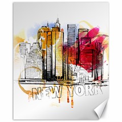 New York City Skyline Vector Illustration Canvas 11  X 14  by Sudhe