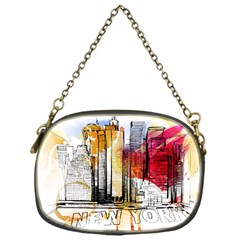 New York City Skyline Vector Illustration Chain Purse (one Side) by Sudhe