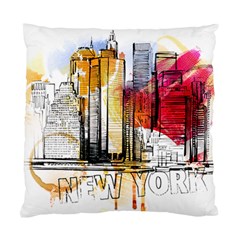 New York City Skyline Vector Illustration Standard Cushion Case (two Sides) by Sudhe