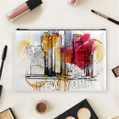 New York City Skyline Vector Illustration Cosmetic Bag (large) by Sudhe