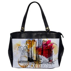 New York City Skyline Vector Illustration Oversize Office Handbag by Sudhe