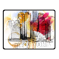 New York City Skyline Vector Illustration Fleece Blanket (small) by Sudhe