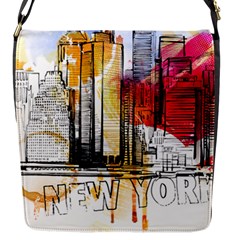 New York City Skyline Vector Illustration Flap Closure Messenger Bag (s) by Sudhe