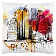 New York City Skyline Vector Illustration Standard Flano Cushion Case (two Sides) by Sudhe