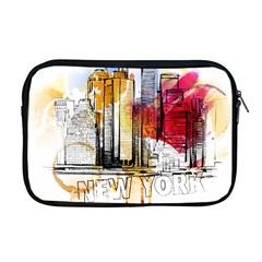 New York City Skyline Vector Illustration Apple Macbook Pro 17  Zipper Case by Sudhe