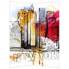 New York City Skyline Vector Illustration Back Support Cushion by Sudhe