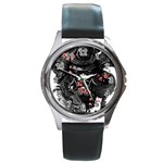 Sleeve Tattoo  Samurai Round Metal Watch Front