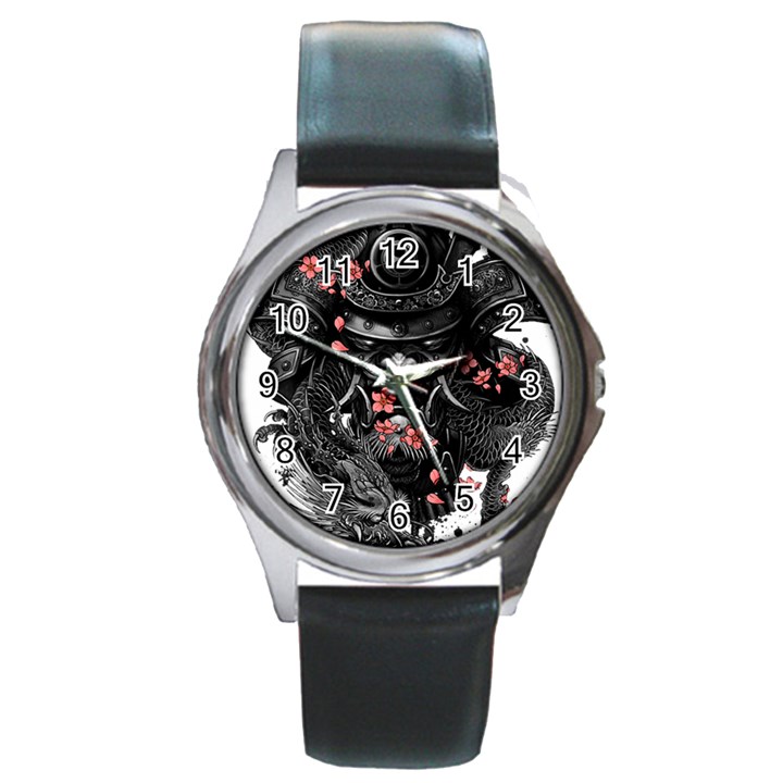 Sleeve Tattoo  Samurai Round Metal Watch