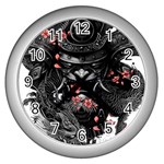 Sleeve Tattoo  Samurai Wall Clock (Silver) Front