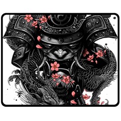 Sleeve Tattoo  Samurai Fleece Blanket (medium)  by Sudhe