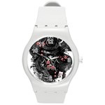 Sleeve Tattoo  Samurai Round Plastic Sport Watch (M) Front