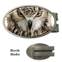 Vector Hand Painted Owl Money Clips (oval) 