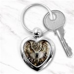 Vector Hand Painted Owl Key Chains (Heart)  Front