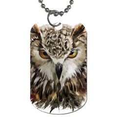 Vector Hand Painted Owl Dog Tag (two Sides) by Sudhe