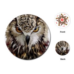 Vector Hand Painted Owl Playing Cards (round) by Sudhe